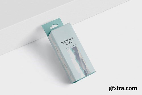 Package Box Mockup with with Hanger - Rectangle