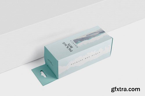 Package Box Mockup with with Hanger - Rectangle