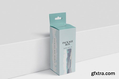 Package Box Mockup with with Hanger - Rectangle