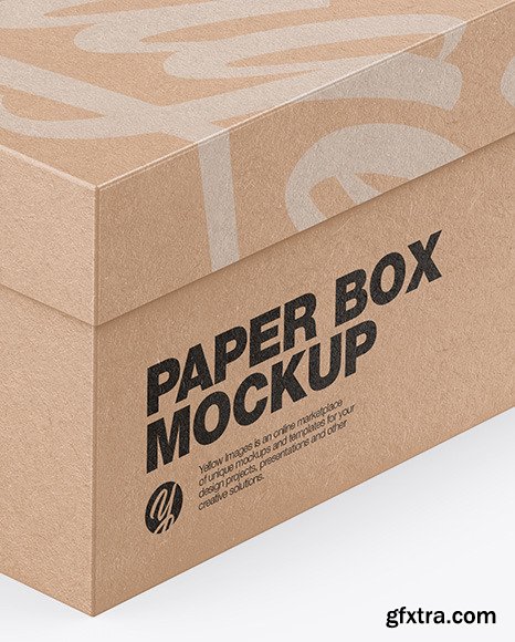 Kraft Box Mockup - Half Side View 50635