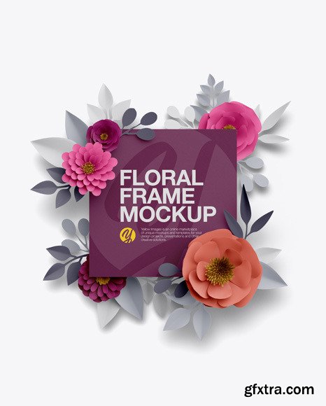 Paper Flower Square Frame Mockup 50584