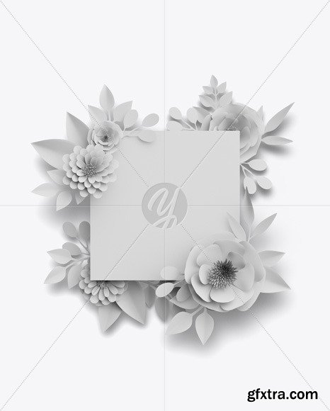 Paper Flower Square Frame Mockup 50584