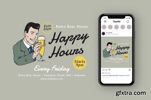 Happy Hours Instagram Feed + Flyer