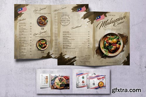 Different Countries Bifold Food Menu Bundle