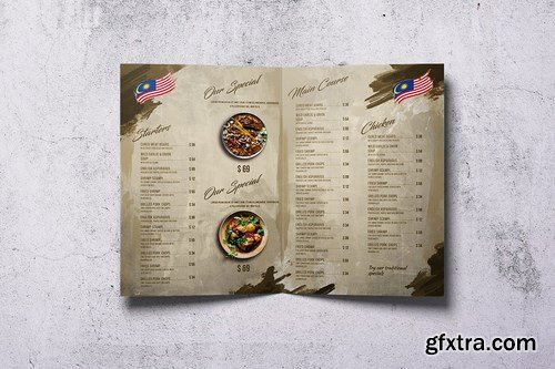 Different Countries Bifold Food Menu Bundle