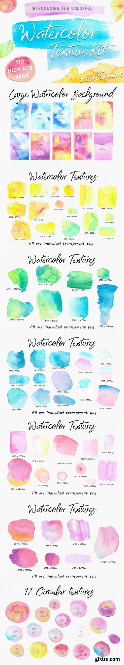 Designbundles - The Colourful Watercolour Texture Kit