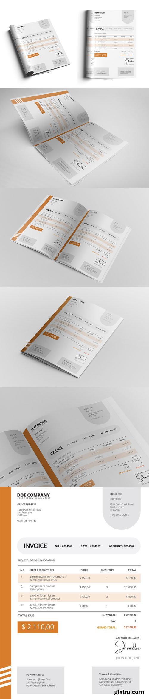 Company Invoice Template in Vector