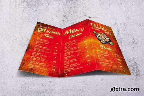 Mexican Cuisine Trifold A4 & US Letter Food Menu