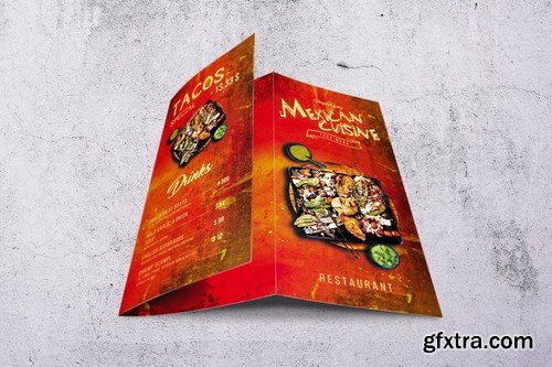 Mexican Cuisine Trifold A4 & US Letter Food Menu