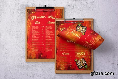 Mexican Cuisine Single Page A4 & US Letter Menu