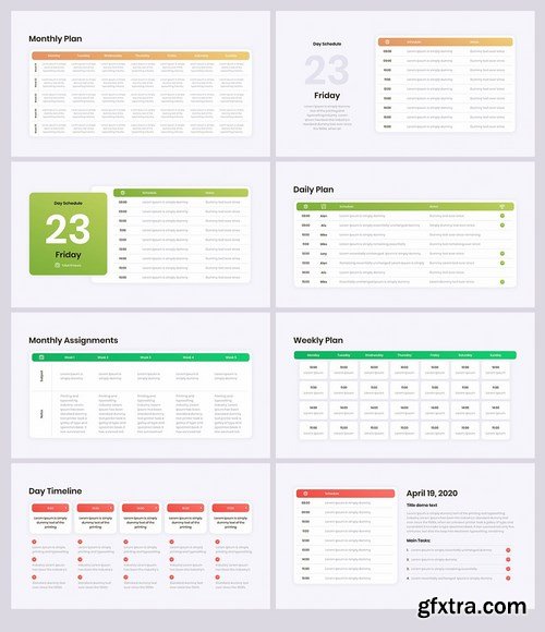 Week and Day Planning, Schedule Powerpoint Google Slides and Keynote Templates