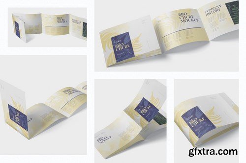 4 - Fold Brochure Mockup in Din A4 A5 A6 Landscape