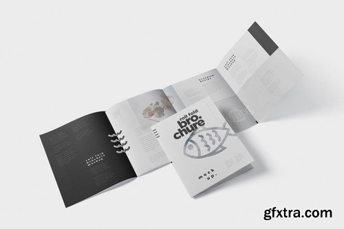 Roll-Fold Brochure Mockup in 8.5x11 Inch US Letter