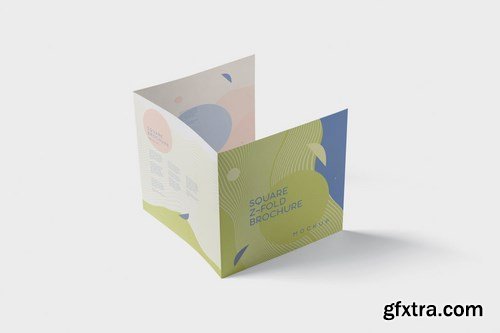 Square Z-Fold Brochure Mockup Set