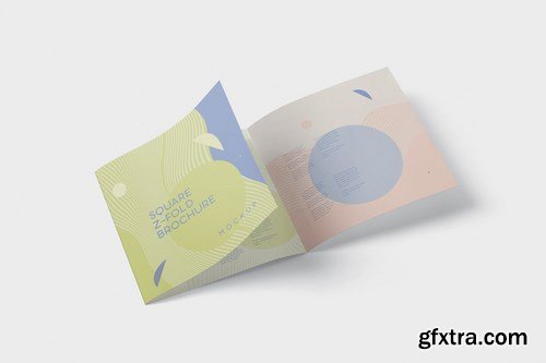 Square Z-Fold Brochure Mockup Set