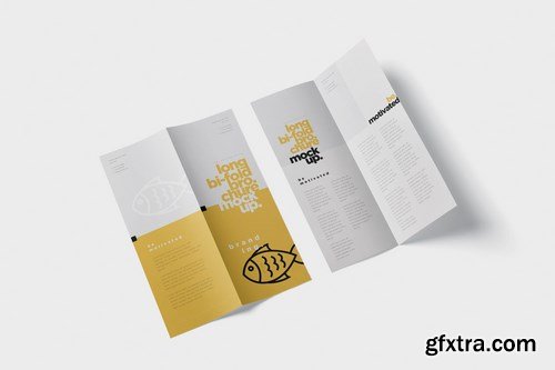 A5 Long Bi-Fold Brochure Mock-Up Set