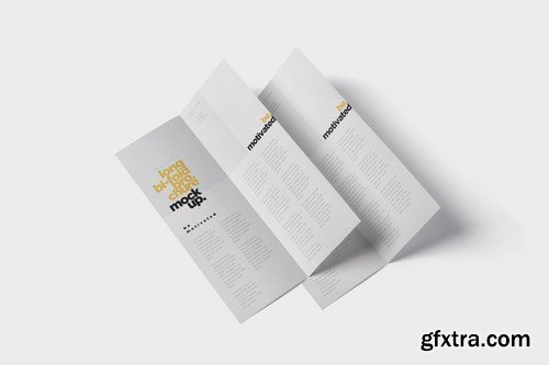 A5 Long Bi-Fold Brochure Mock-Up Set