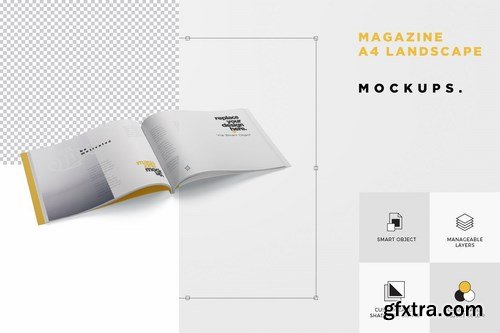 Magazine Mockup Set - A4 Landscape