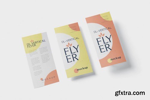 DL Vertical Flyer Round Corner Mockup Set