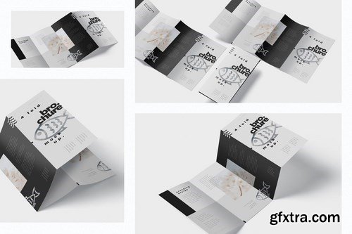 4 - Fold Brochure Mockup Set - DL 99 x 210 mm