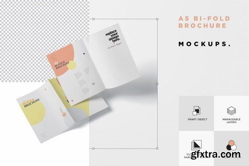 A5 Bi-Fold Brochure Mock-Up Set