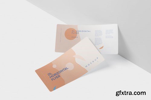 DL Horizontal Flyer Round Corner Mockup Set