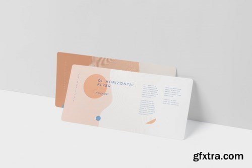 DL Horizontal Flyer Round Corner Mockup Set