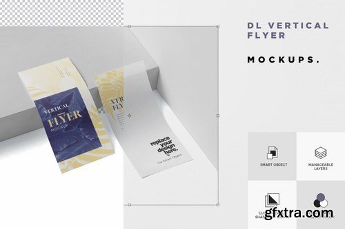 DL Vertical Flyer Mockup Set