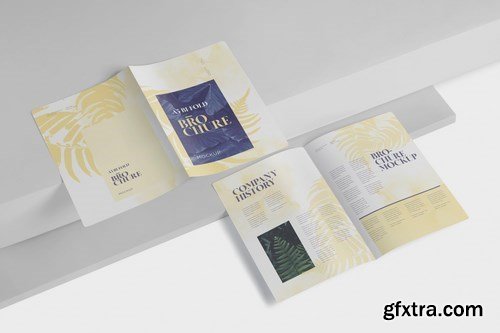 A5 Bi-Fold Brochure Mock-Up Set - Round Corner