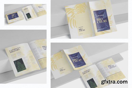 A5 Bi-Fold Brochure Mock-Up Set - Round Corner