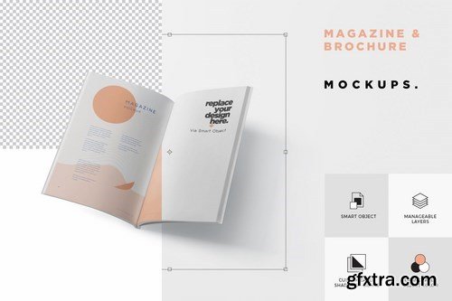 Brochure - Magazine Mockup Set - 7x10 Inch