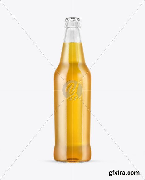 Clear Glass Lager Beer Bottle Mockup 50137