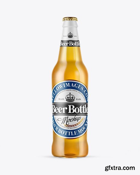 Clear Glass Lager Beer Bottle Mockup 50137