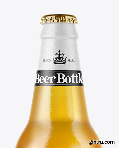 Clear Glass Lager Beer Bottle Mockup 50137