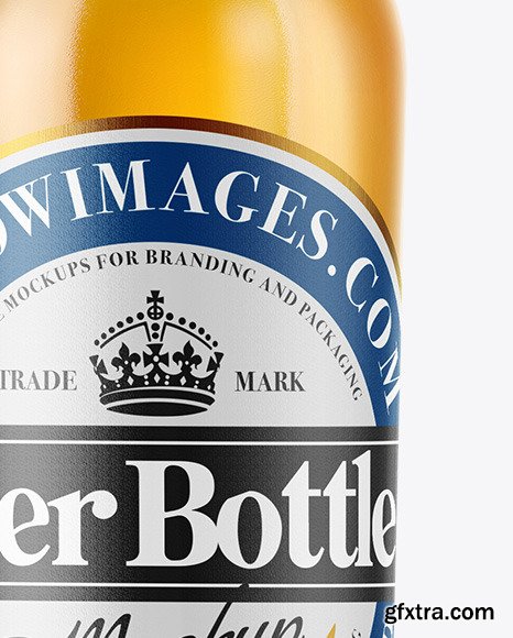 Clear Glass Lager Beer Bottle Mockup 50137