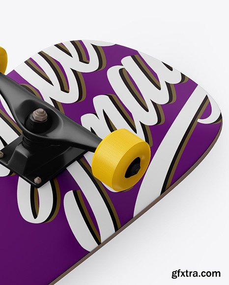 Matte Skateboard Mockup - Halfside View 50671