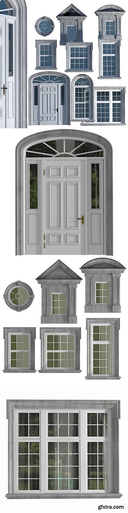 Windows and doors in the British classical style