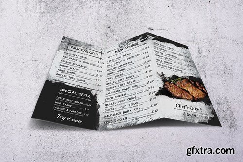 Wild Vintage Trifold A4 & US Letter Food Menu