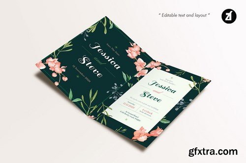 Floral Hand-drawn Watercolor Wedding Invitation