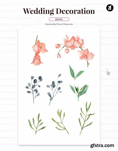 Floral Hand-drawn Watercolor Wedding Invitation