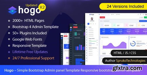 ThemeForest - Hogo v2.0 - Clean Multipurpose Responsive Bootstrap Simple Admin Panel Template - 23468683