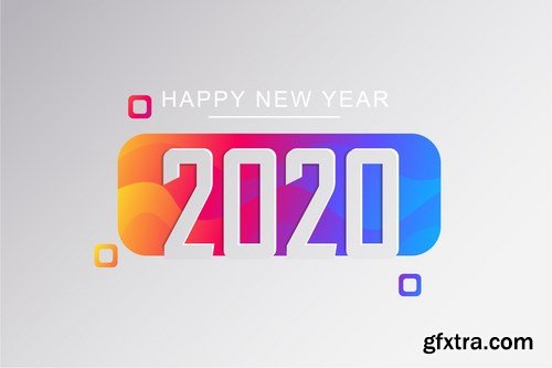 2020 Happy New Year Greeting Card