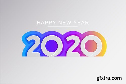 2020 Happy New Year Greeting Card