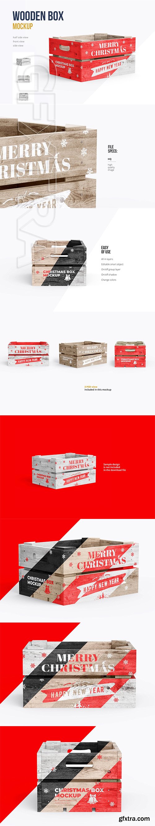 CreativeMarket -  Christmas Box Mockup 3 PSD 4212627