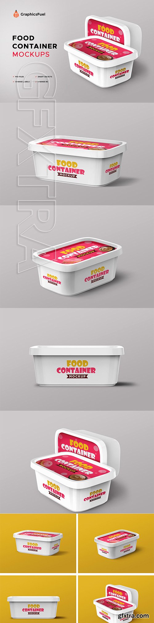 CreativeMarket -  Plastic Food Container Mockups 4200027