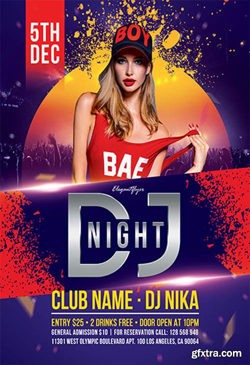 DJ Party V3110 2019 Premium PSD Flyer Template