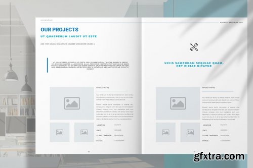 CreativeMarket - Blue Business Brochure Template 4166641