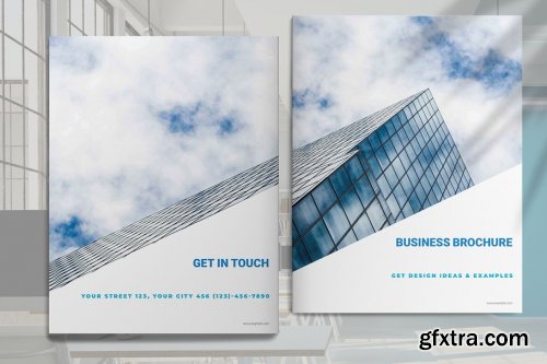 CreativeMarket - Blue Business Brochure Template 4166641