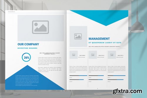 CreativeMarket - Blue Business Brochure Template 4166641