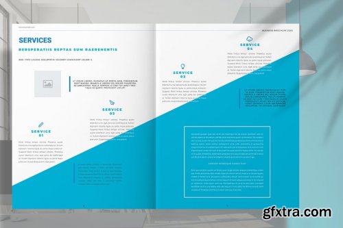 CreativeMarket - Blue Business Brochure Template 4166641